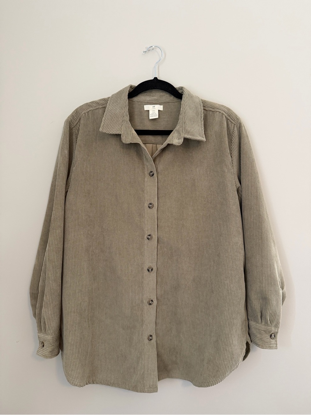 Olive Corduroy Oversized Button-Up Shirt/Shacket